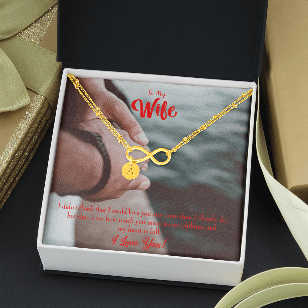To My Wife Meaningful Wife Message Infinity Bracelet With Initial Charms - Infinity Bracelet