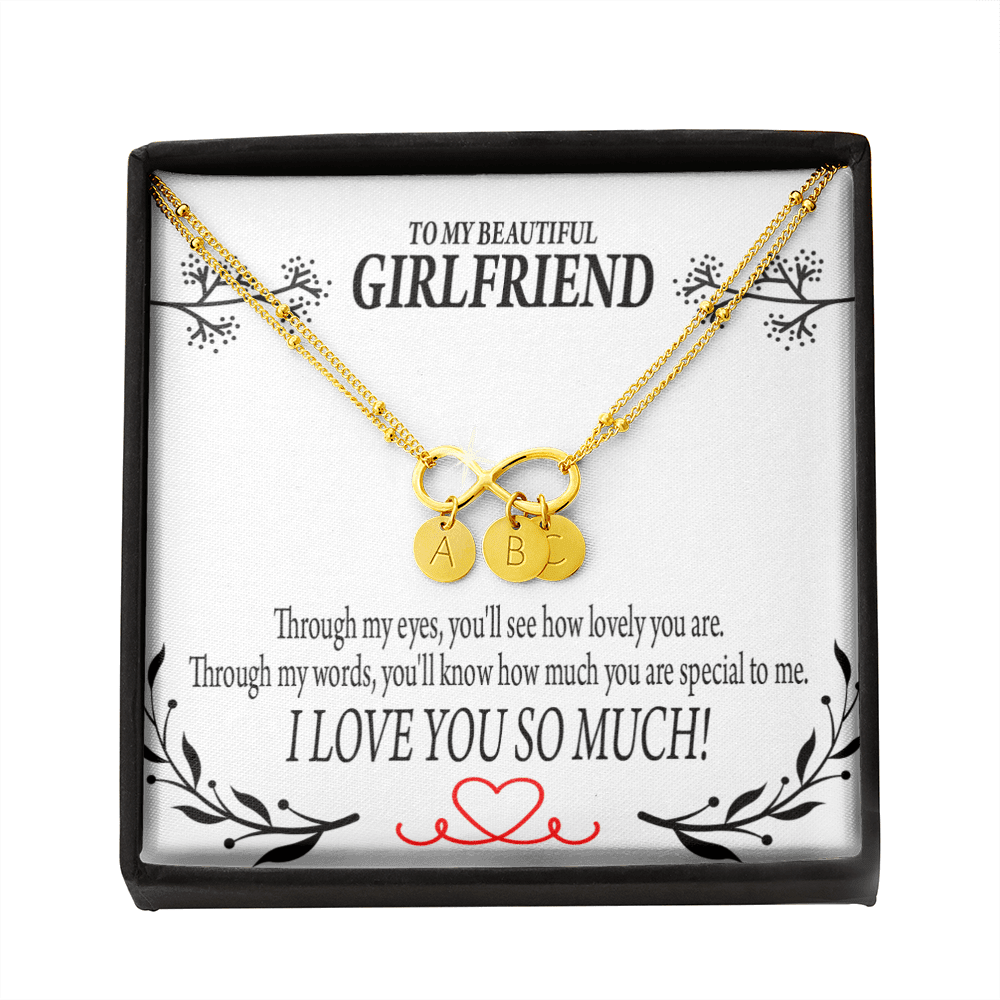 To My Girlfriend Special To Me Infinity Bracelet With Initial Charms - Infinity Bracelet