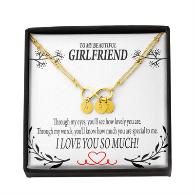 To My Girlfriend Special To Me Infinity Bracelet With Initial Charms - Infinity Bracelet