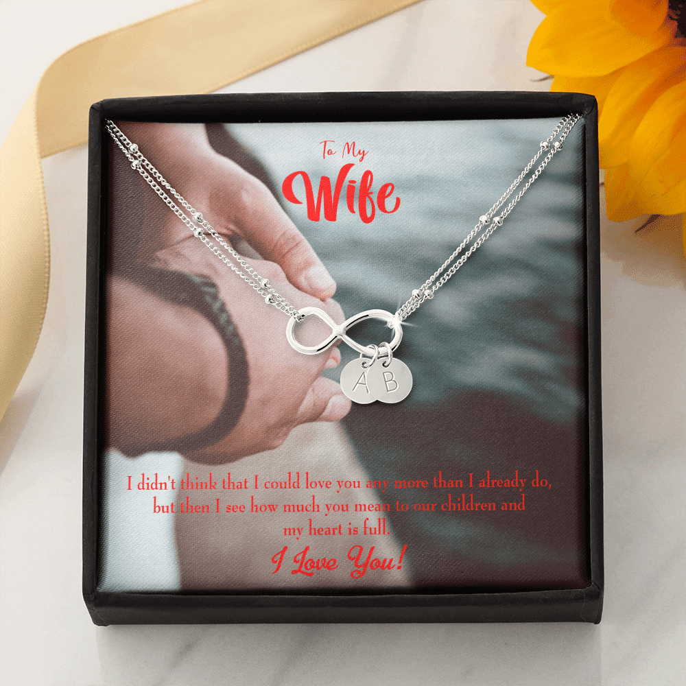 To My Wife Meaningful Wife Message Infinity Bracelet With Initial Charms - Infinity Bracelet
