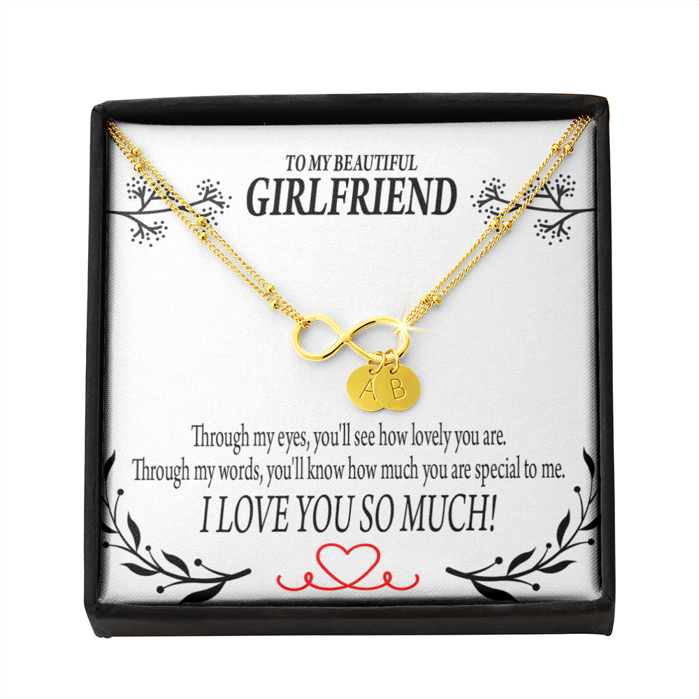 To My Girlfriend Special To Me Infinity Bracelet With Initial Charms - Infinity Bracelet