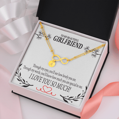 To My Girlfriend Special To Me Infinity Bracelet With Initial Charms - Infinity Bracelet