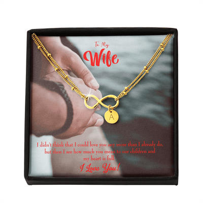 To My Wife Meaningful Wife Message Infinity Bracelet With Initial Charms - Infinity Bracelet