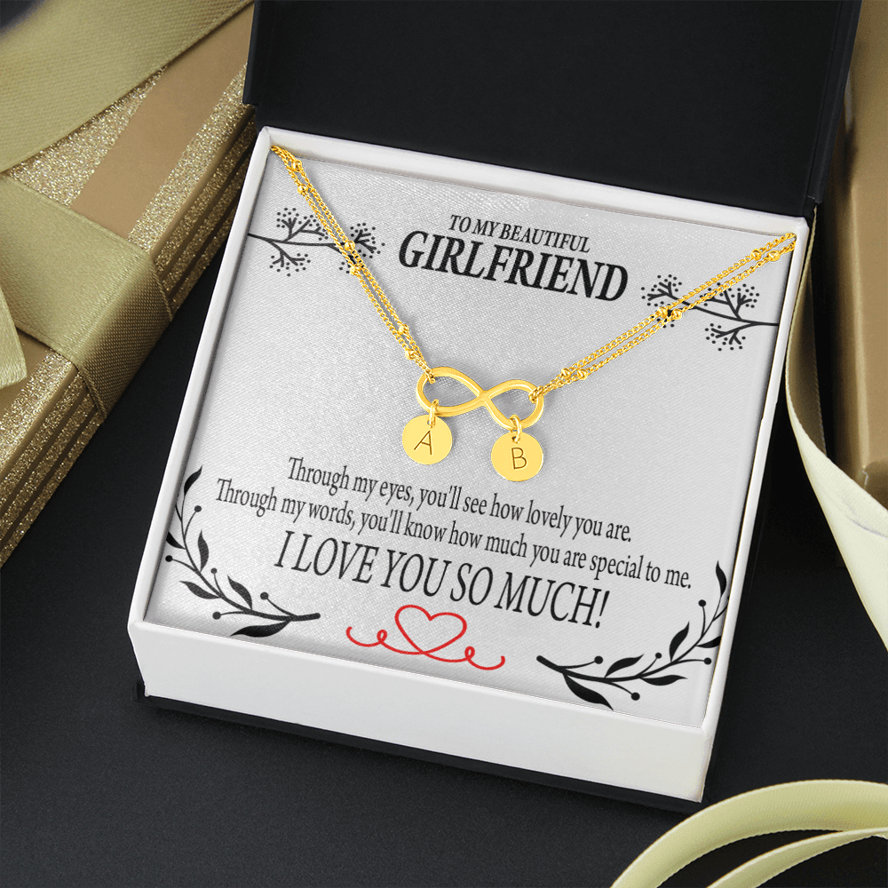 To My Girlfriend Special To Me Infinity Bracelet With Initial Charms - Infinity Bracelet