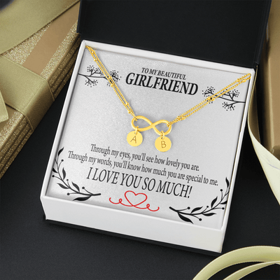 To My Girlfriend Special To Me Infinity Bracelet With Initial Charms - Infinity Bracelet
