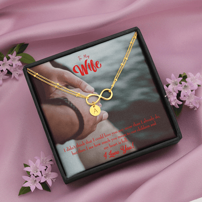 To My Wife Meaningful Wife Message Infinity Bracelet With Initial Charms - Infinity Bracelet