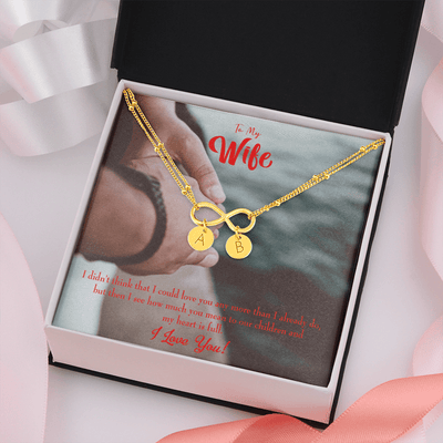 To My Wife Meaningful Wife Message Infinity Bracelet With Initial Charms - Infinity Bracelet