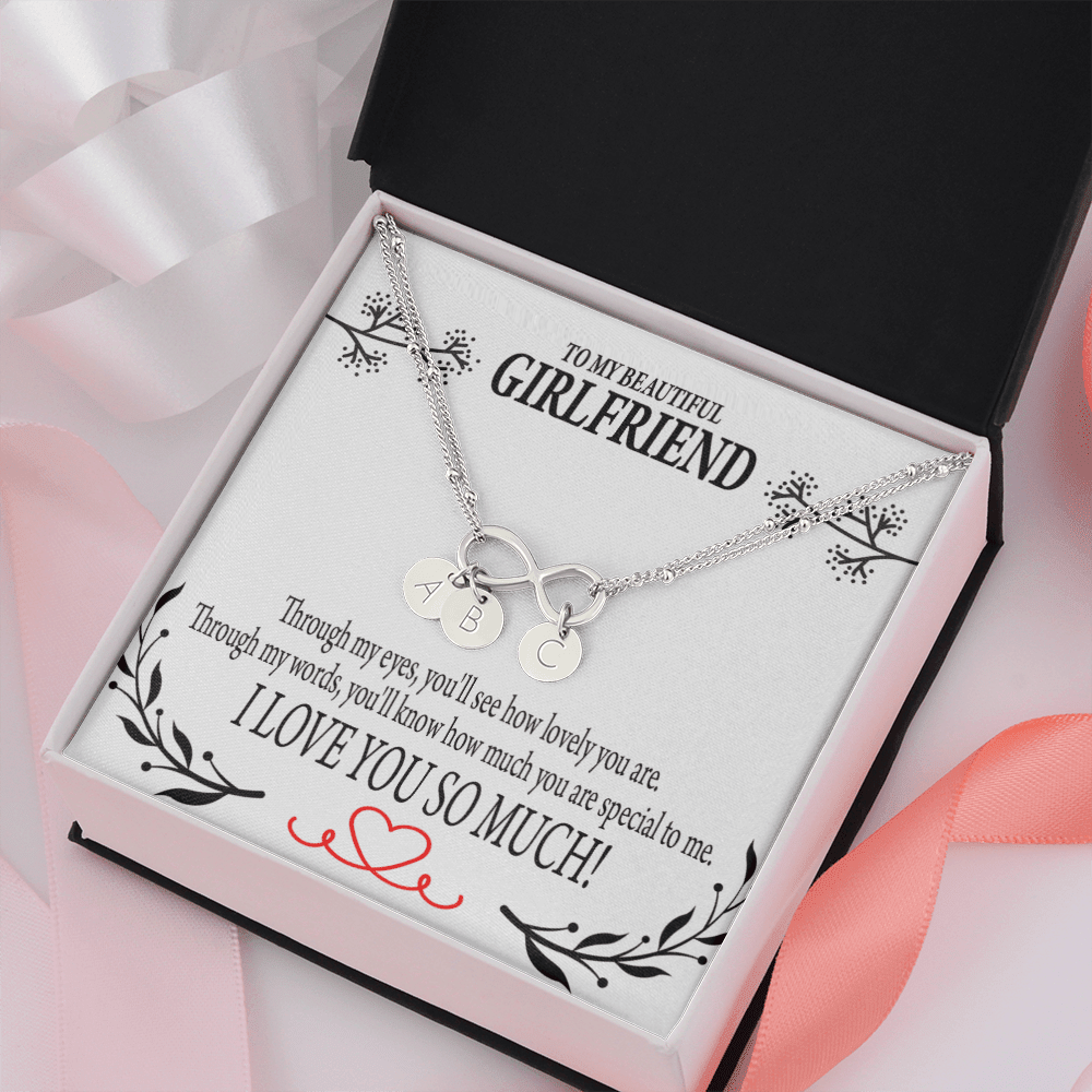 To My Girlfriend Special To Me Infinity Bracelet With Initial Charms - Infinity Bracelet