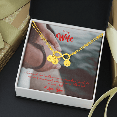 To My Wife Meaningful Wife Message Infinity Bracelet With Initial Charms - Infinity Bracelet