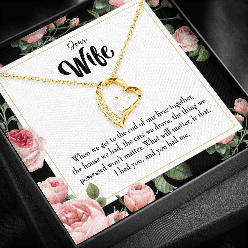 Gift For Wife Have Each Other Forever Love NecklaceHeart Pendant Stainless Steel or 18k Gold - Forever Love Necklace Gift Idea For Woman