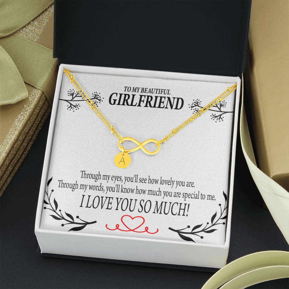 To My Girlfriend Special To Me Infinity Bracelet With Initial Charms - Infinity Bracelet