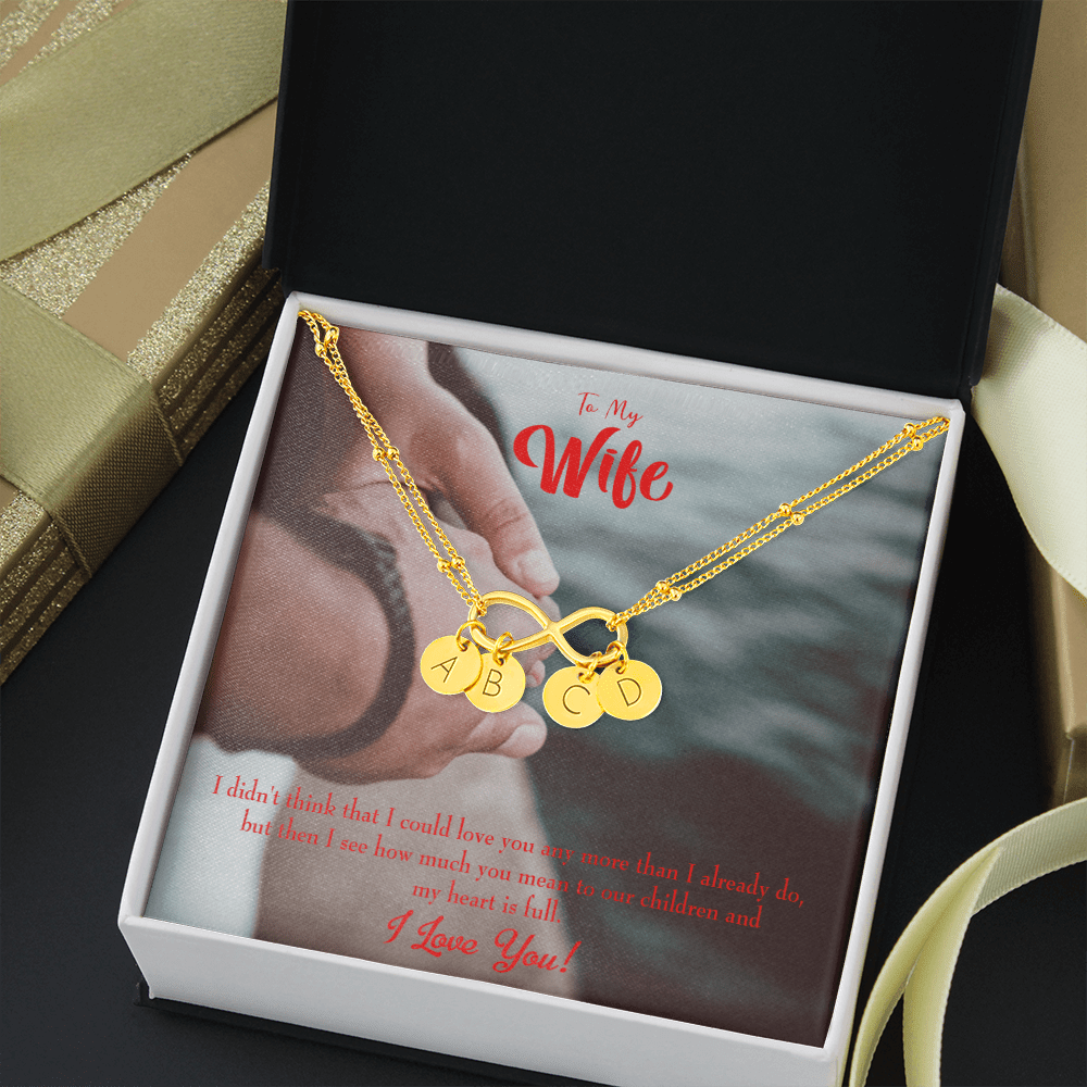 To My Wife Meaningful Wife Message Infinity Bracelet With Initial Charms - Infinity Bracelet