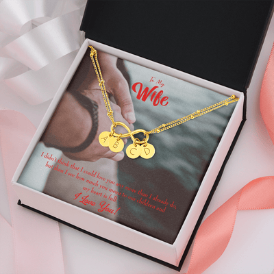 To My Wife Meaningful Wife Message Infinity Bracelet With Initial Charms - Infinity Bracelet