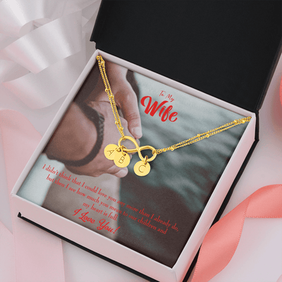 To My Wife Meaningful Wife Message Infinity Bracelet With Initial Charms - Infinity Bracelet