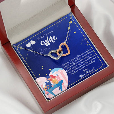 Wife Gift For Wife Birthday My Soulmate My Everything Inseparable Love Pendant 18k Rose Gold Finish 16� - Interlocking Hearts Necklace