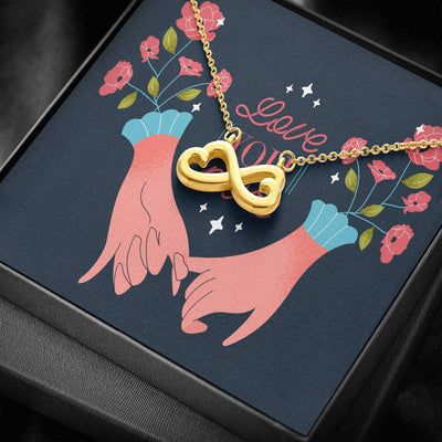 Love You More Infinity Stainless Steel Pendant Love Message Card Wife Gift - Infinity Love Necklace