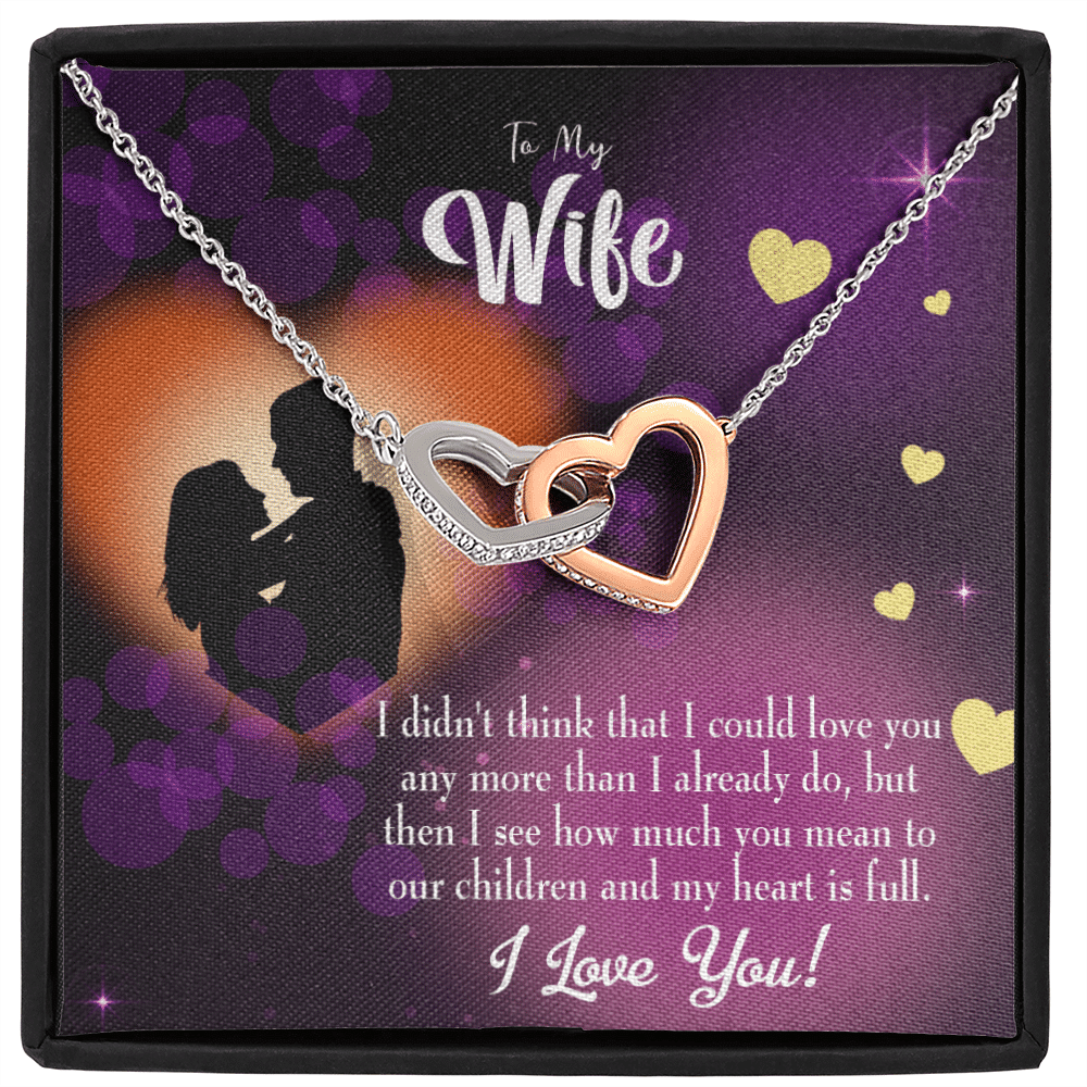 Wife Gift For Wife Birthday My Heart Is Full Inseparable Love Pendant 18k Rose Gold Finish 16� - Interlocking Hearts Necklace
