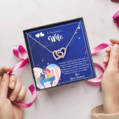 Wife Gift For Wife Birthday My Soulmate My Everything Inseparable Love Pendant 18k Rose Gold Finish 16� - Interlocking Hearts Necklace