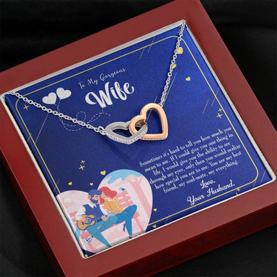 Wife Gift For Wife Birthday My Soulmate My Everything Inseparable Love Pendant 18k Rose Gold Finish 16� - Interlocking Hearts Necklace