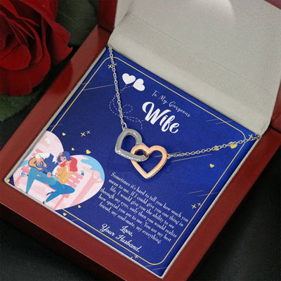 Wife Gift For Wife Birthday My Soulmate My Everything Inseparable Love Pendant 18k Rose Gold Finish 16� - Interlocking Hearts Necklace