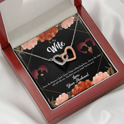 Wife Gift For Wife Birthday Live In My Mind Inseparable Love Pendant 18k Rose Gold Finish 16� - Interlocking Hearts Necklace