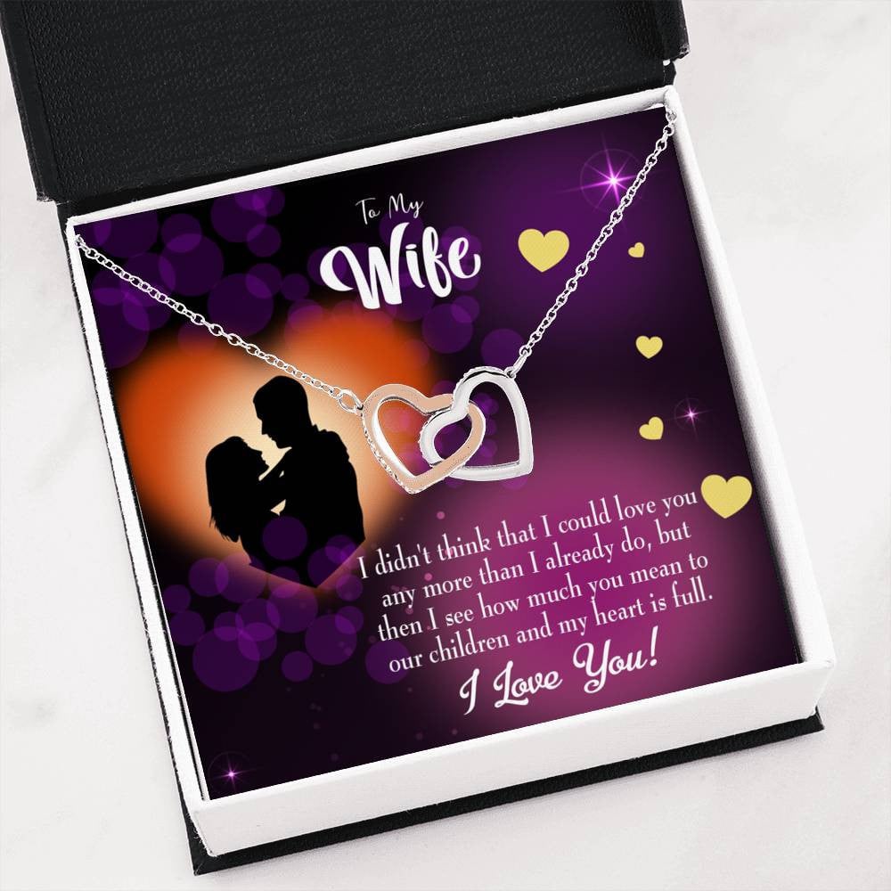 Wife Gift For Wife Birthday My Heart Is Full Inseparable Love Pendant 18k Rose Gold Finish 16� - Interlocking Hearts Necklace