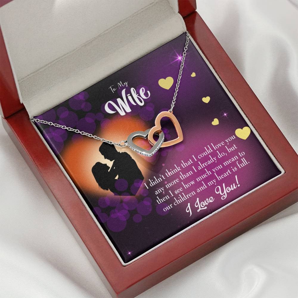Wife Gift For Wife Birthday My Heart Is Full Inseparable Love Pendant 18k Rose Gold Finish 16� - Interlocking Hearts Necklace