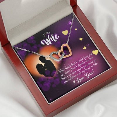Wife Gift For Wife Birthday My Heart Is Full Inseparable Love Pendant 18k Rose Gold Finish 16� - Interlocking Hearts Necklace