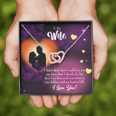 Wife Gift For Wife Birthday My Heart Is Full Inseparable Love Pendant 18k Rose Gold Finish 16� - Interlocking Hearts Necklace