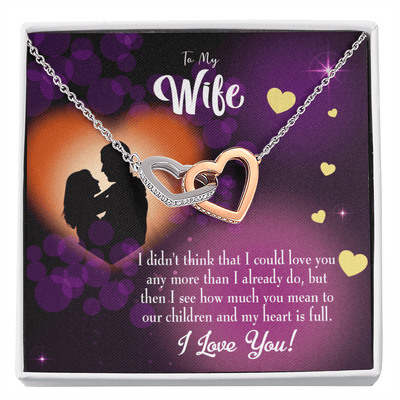 Wife Gift For Wife Birthday My Heart Is Full Inseparable Love Pendant 18k Rose Gold Finish 16� - Interlocking Hearts Necklace