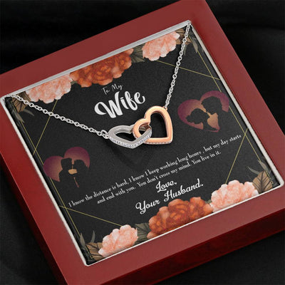 Wife Gift For Wife Birthday Live In My Mind Inseparable Love Pendant 18k Rose Gold Finish 16� - Interlocking Hearts Necklace