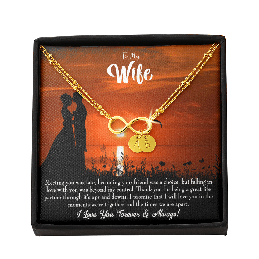 To My Wife Always And Forever Infinity Bracelet With Initial Charms - Infinity Bracelet