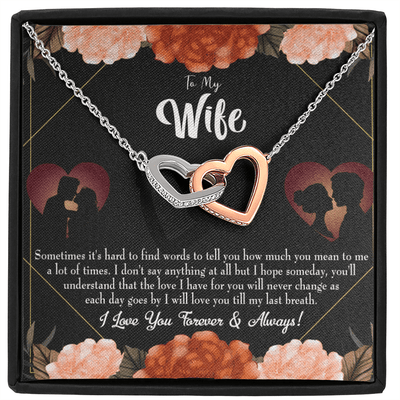 Wife Gift For Wife Birthday Love You Forever Inseparable Love Pendant 18k Rose Gold Finish 16� - Interlocking Hearts Necklace