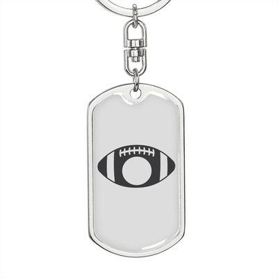 To My Wife  Footbal Plain Monogram Keychain Stainless Steel or 18k Gold Dog Tag Keyring - Dog Tag with Swivel Keychain