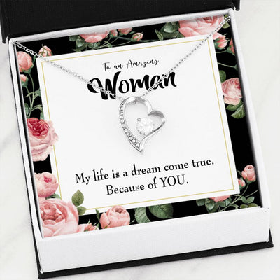 Gift For Wife Dream Come True Forever Love NecklaceHeart Pendant Stainless Steel or 18k Gold - Forever Love Necklace Gift Idea For Woman