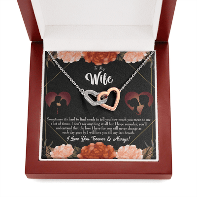 Wife Gift For Wife Birthday Love You Forever Inseparable Love Pendant 18k Rose Gold Finish 16� - Interlocking Hearts Necklace