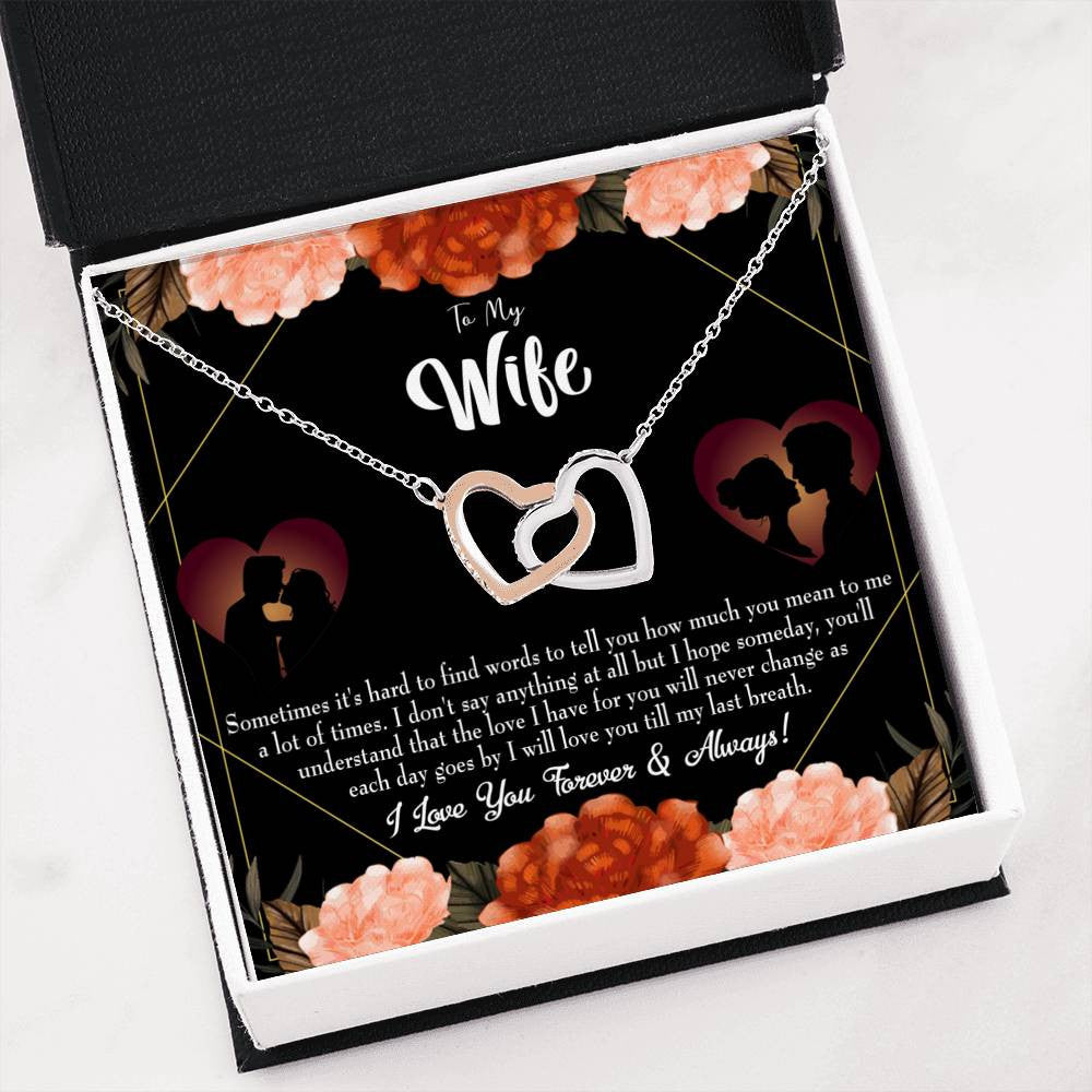 Wife Gift For Wife Birthday Love You Forever Inseparable Love Pendant 18k Rose Gold Finish 16� - Interlocking Hearts Necklace