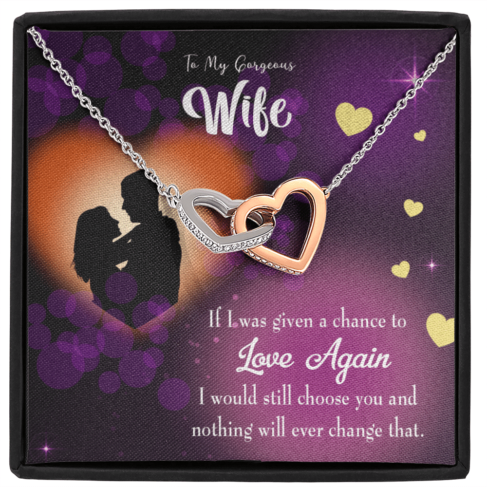 Wife Gift For Wife Birthday Love Again Inseparable Love Pendant 18k Rose Gold Finish 16� - Interlocking Hearts Necklace