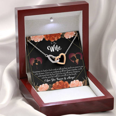 Wife Gift For Wife Birthday Love You Forever Inseparable Love Pendant 18k Rose Gold Finish 16� - Interlocking Hearts Necklace