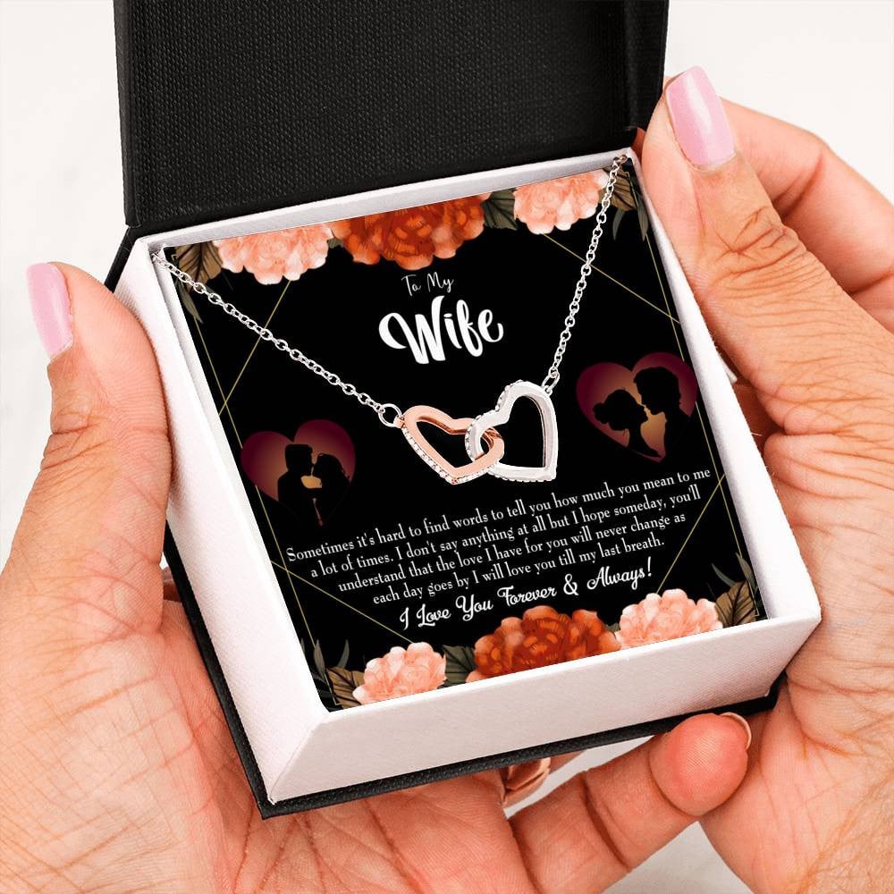 Wife Gift For Wife Birthday Love You Forever Inseparable Love Pendant 18k Rose Gold Finish 16� - Interlocking Hearts Necklace