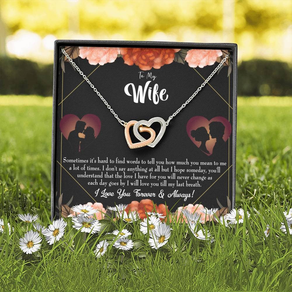 Wife Gift For Wife Birthday Love You Forever Inseparable Love Pendant 18k Rose Gold Finish 16� - Interlocking Hearts Necklace