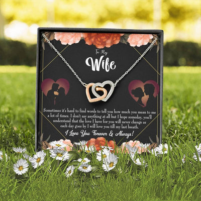 Wife Gift For Wife Birthday Love You Forever Inseparable Love Pendant 18k Rose Gold Finish 16� - Interlocking Hearts Necklace