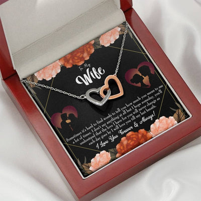 Wife Gift For Wife Birthday Love You Forever Inseparable Love Pendant 18k Rose Gold Finish 16� - Interlocking Hearts Necklace