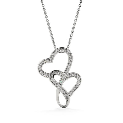 To My Partner My Words To You Twin Hearts Necklace Cz Eternal Bond Pendant From Son Daughter Gift Anniversary Birthday Graduation Mothers Day - Double Hearts Necklace