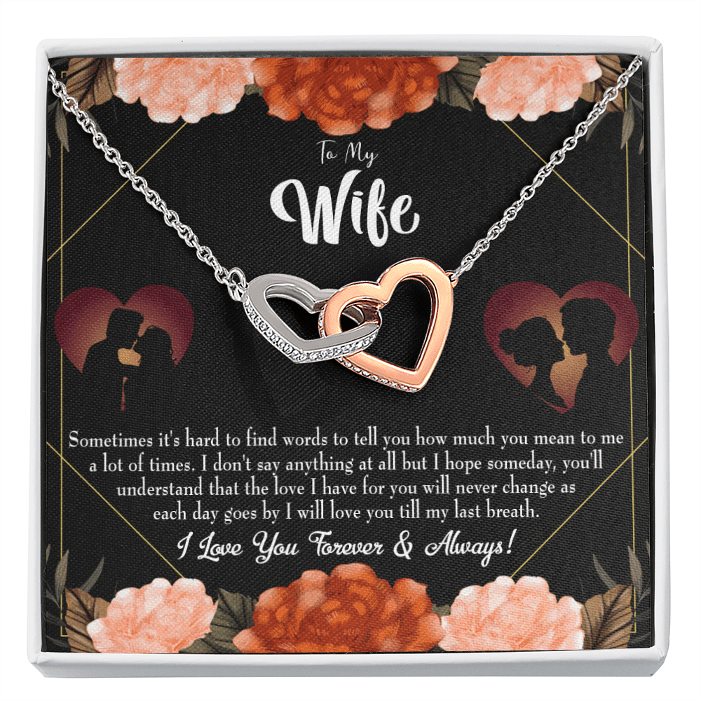 Wife Gift For Wife Birthday Love You Forever Inseparable Love Pendant 18k Rose Gold Finish 16� - Interlocking Hearts Necklace