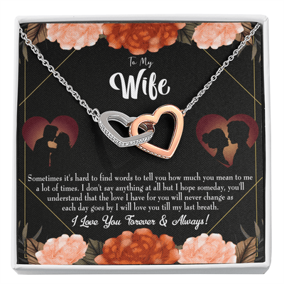 Wife Gift For Wife Birthday Love You Forever Inseparable Love Pendant 18k Rose Gold Finish 16� - Interlocking Hearts Necklace