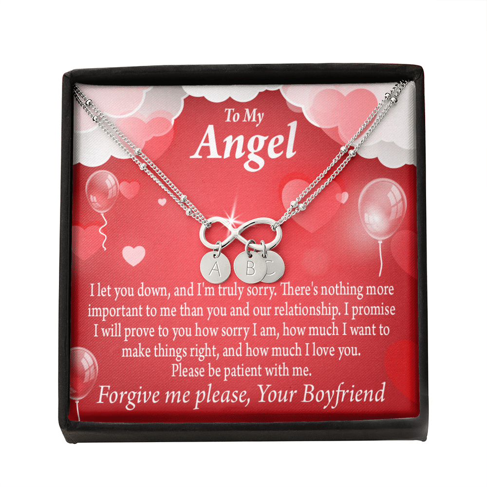 To My Girlfriend Forgive Me Infinity Bracelet With Initial Charms - Infinity Bracelet