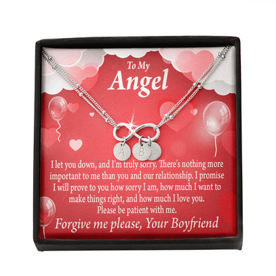 To My Girlfriend Forgive Me Infinity Bracelet With Initial Charms - Infinity Bracelet