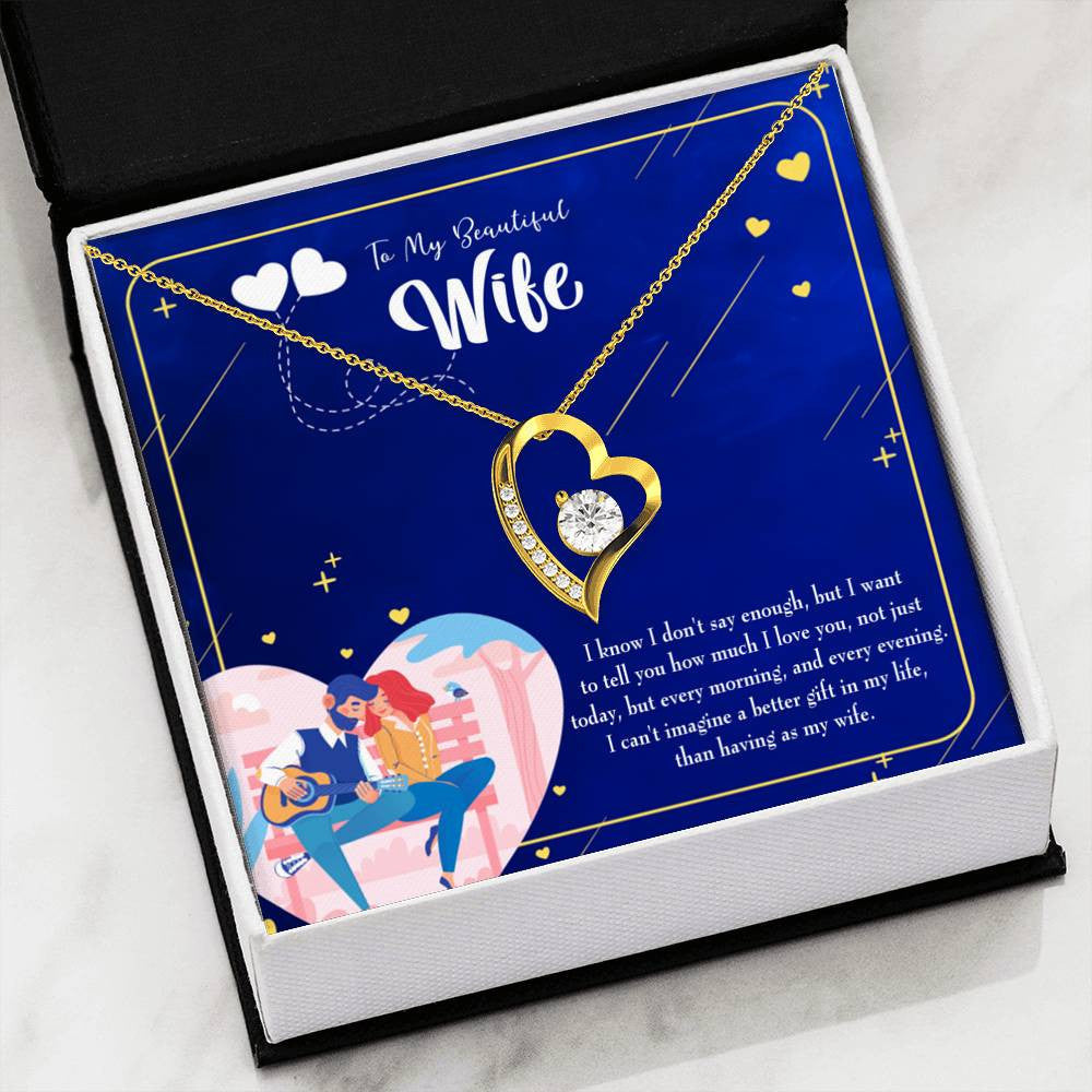 Gift For Wife Better Gift Forever Love NecklaceHeart Pendant Stainless Steel or 18k Gold - Forever Love Necklace Gift Idea For Woman