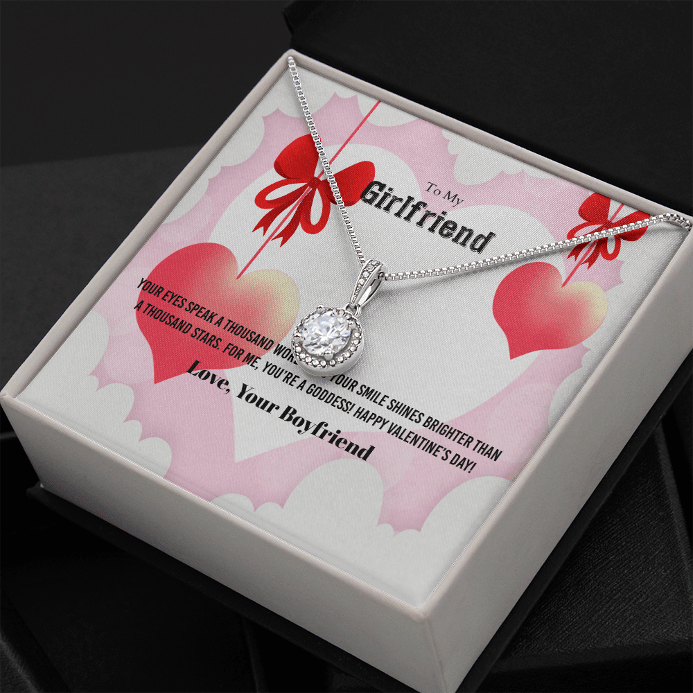 To My Girlfriend Valentines Gift Your Eyes Speak a Thousand Word Eternal Union Necklace - Eternal Hope